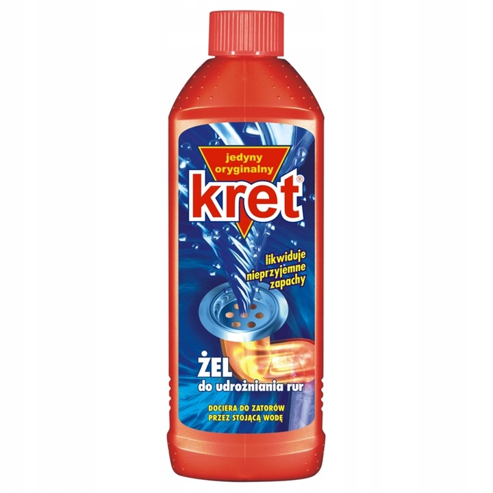 Разтвор за отпушване на тръби Kret, гел, 500 мл