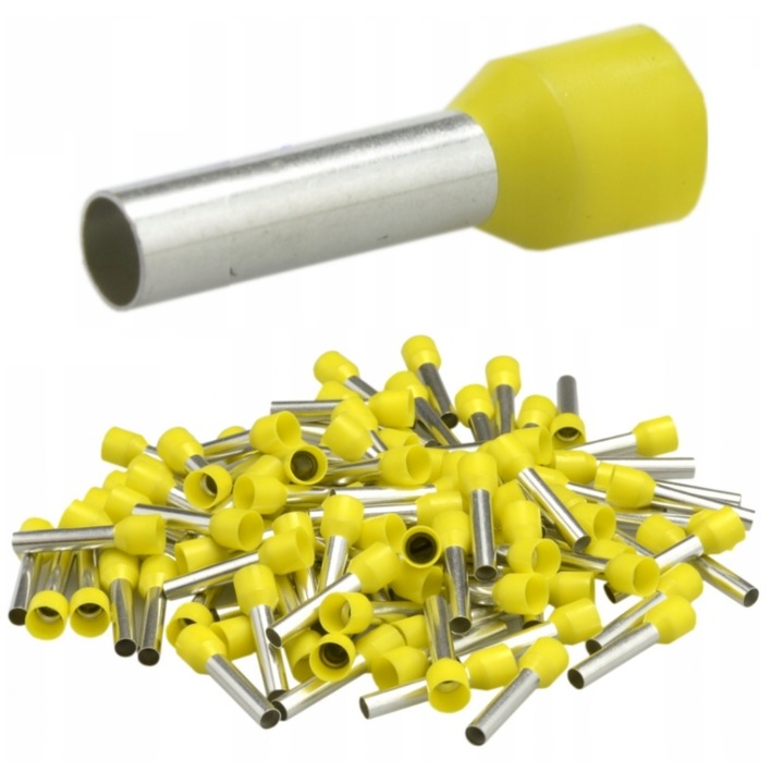 Set 100 terminale izolatoare 1.0/12, Trytyt, Galben