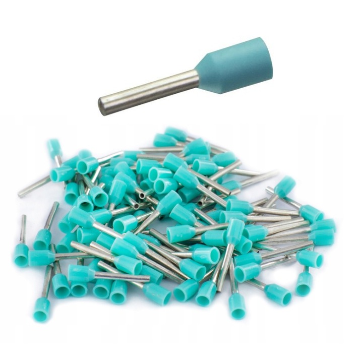 Conectori izolati turcoaz 0,34mm²/8mm, set 100 bucati, Trytyt