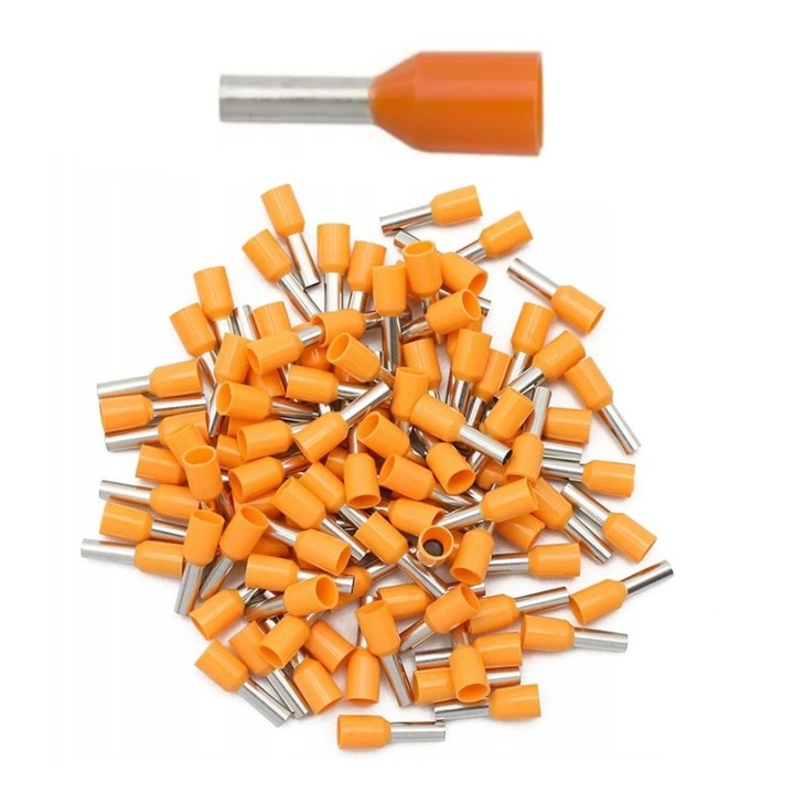Set 100 pini terminali 0,50/10, Trytyt, Portocaliu