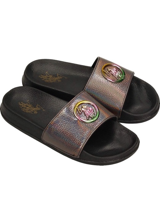 Slapi dama, US Polo Assn, Piele ecologica, Negru, Negru, 36