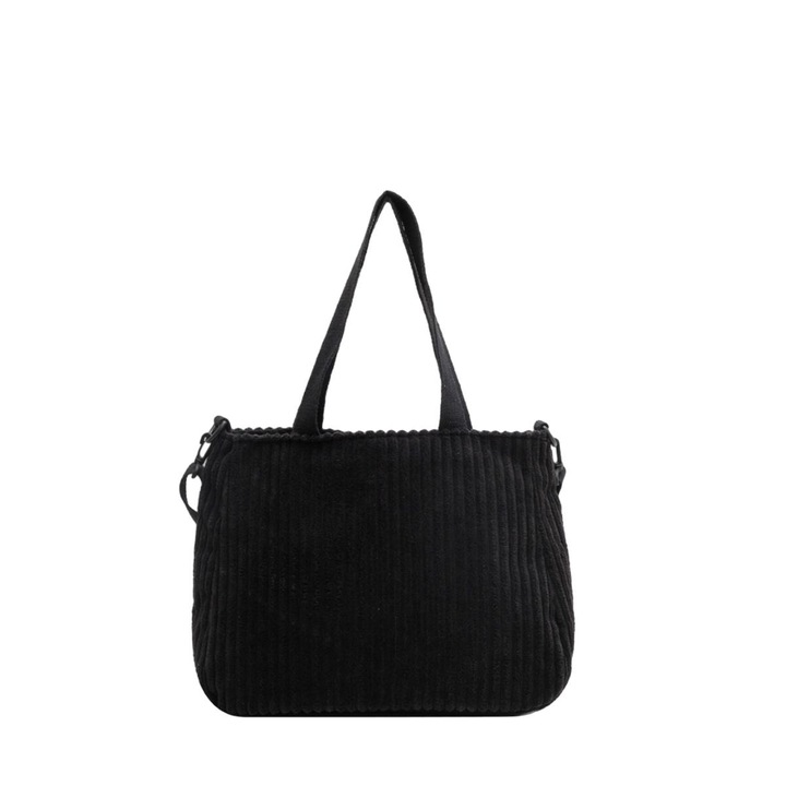 Női táska, velúr, fekete