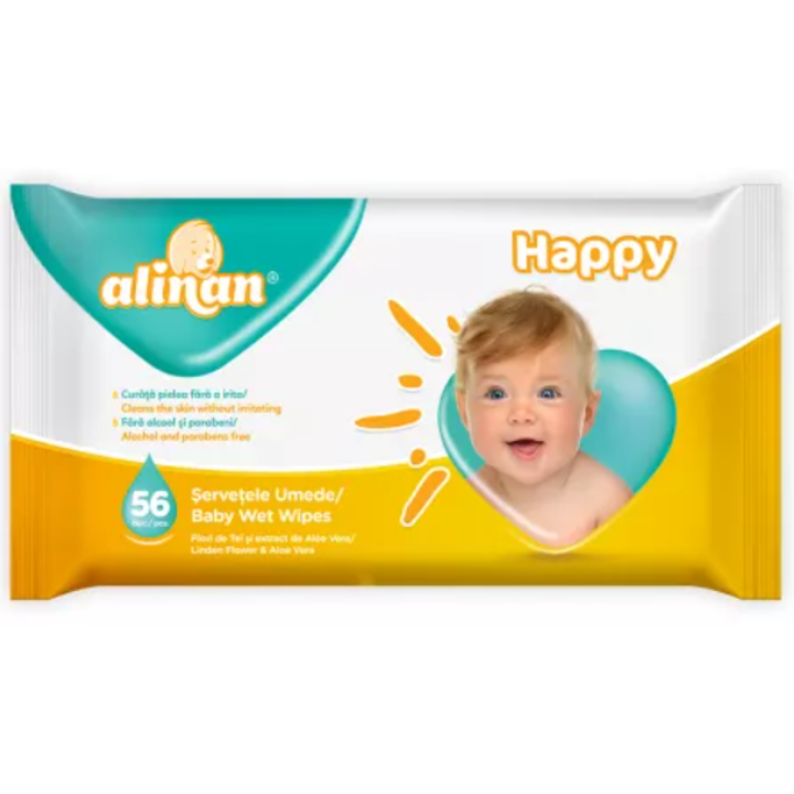 Servetele umede Bebe Alinan, Fiterman Pharma, 56 buc.