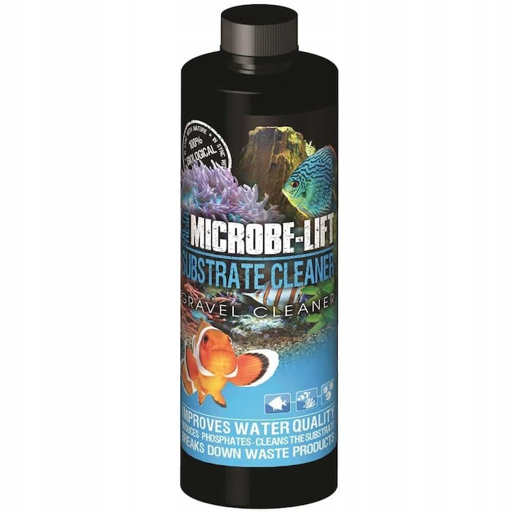 Solutie pentru curatarea substratului acvarii, Microbe-Lift Gravel, Substrate Cleaner, 236 ml