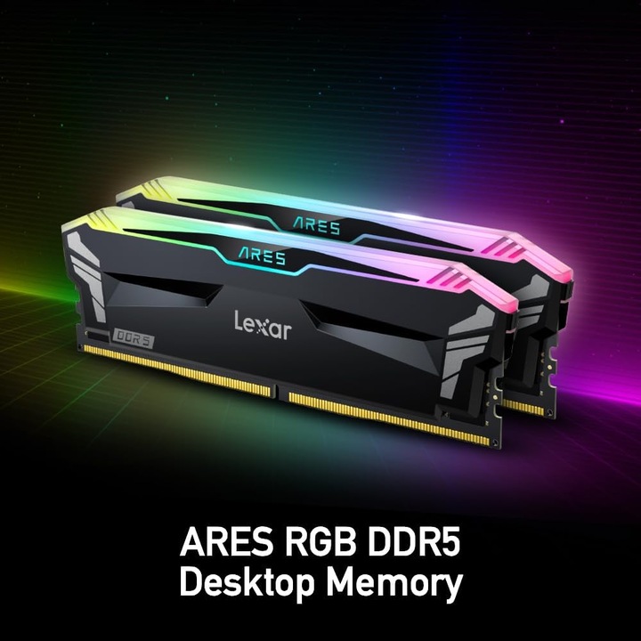 Memorii Lexar ARES RGB DDR5 32GB 2x16GB 7200MT/s CL34, AMD Expo