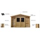 Casuta de gradina PRIMO 2980 x 1980 mm, grosime 28 mm, natur