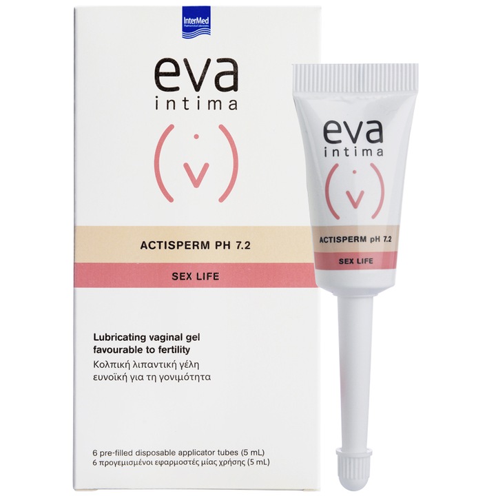 Gel Lubrifiant Actisperm Eva Intima, pH 7.2, 6 aplicatoare x 5ml
