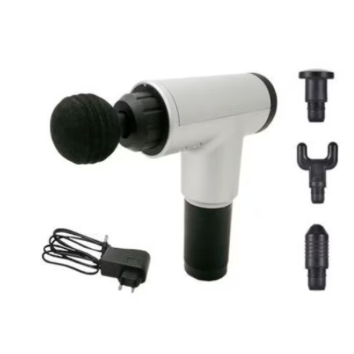 Vibrációs masszírozó, 4 fej, 6 sebességfokozat, Fascial Gun