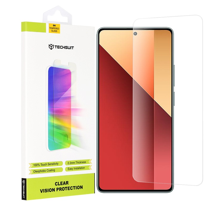 Фолио за Xiaomi Redmi Note 13 Pro 4G / Poco M6 Pro 4G - Techsuit Clear Vision Glass - Прозрачно