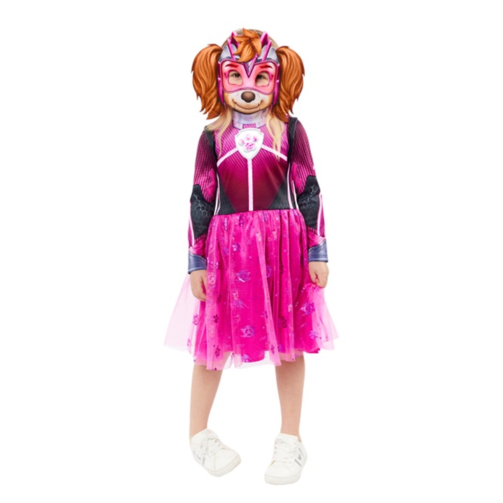 Costum Skye lumineaza in intuneric KidMania®, Patrula catelusilor pentru fete, 3-4 ani, 104 cm