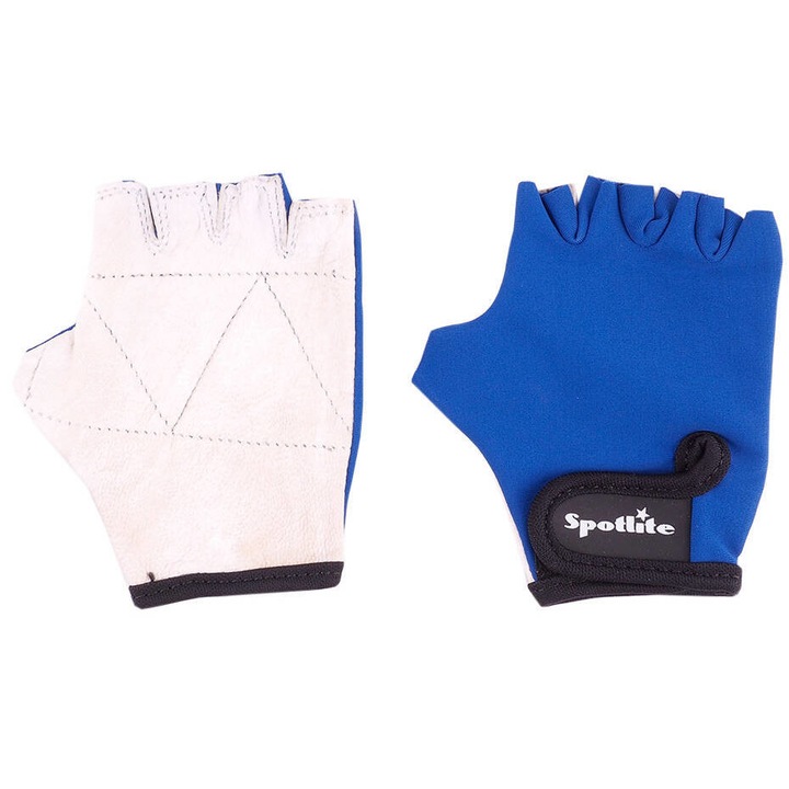 Kerékpáros kesztyű, Spotlite, Lycra, Kék/Fehér, S