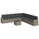 Set mobilier de gradina cu perne, vidaXL, 10 piese, gri, poliratan, 63.9 kg 3219090