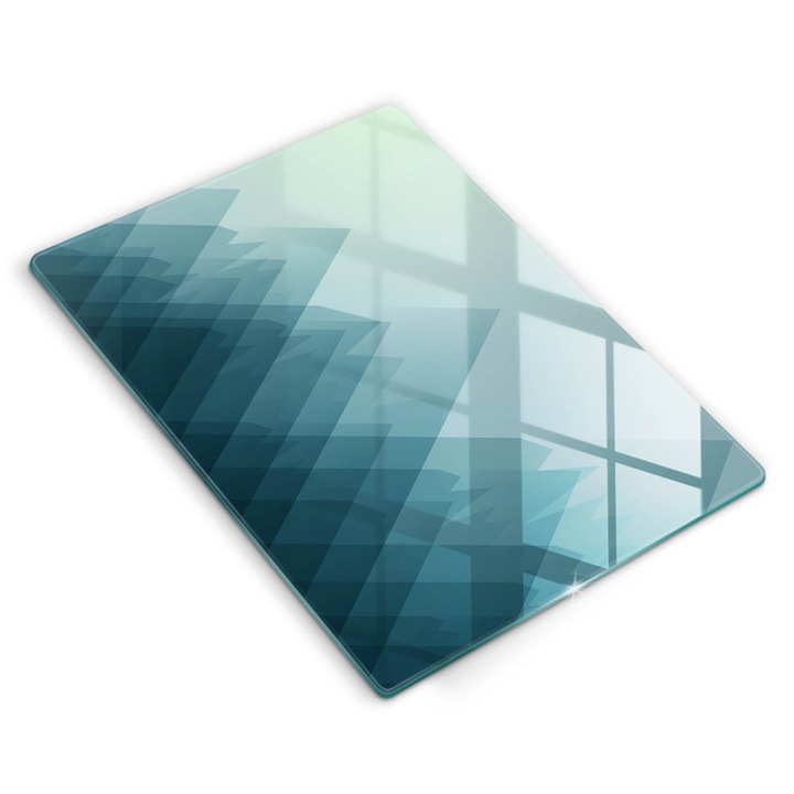 Dekoratív üveg, Wallfluent, Absztrakt hegyek, Kék, 40x52 cm