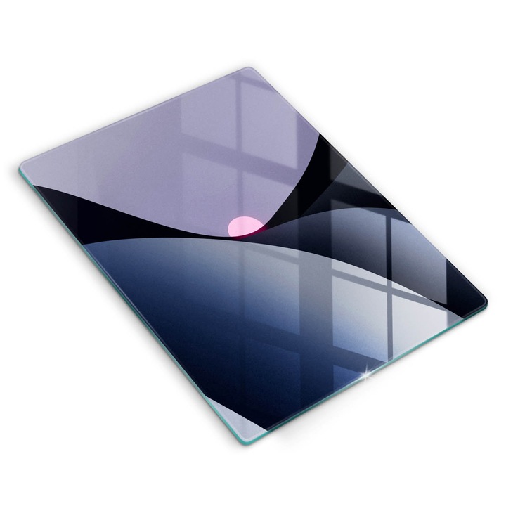 Dekoratív üveg, Wallfluent, Absztrakt formák, Lila, 40x52 cm