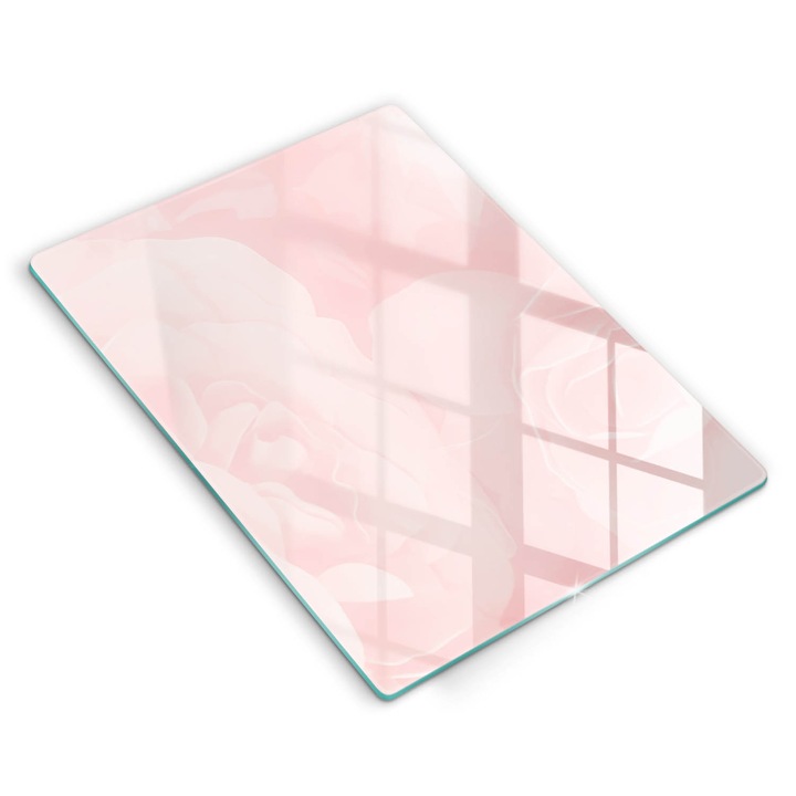 Dekoratív üveg, Wallfluent, Pasztell rózsák háttér, Rózsaszín, 40x52 cm