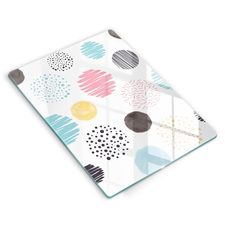 Dekoratív üveg, Wallfluent, Festett formák, Sokszínű, 40x52 cm