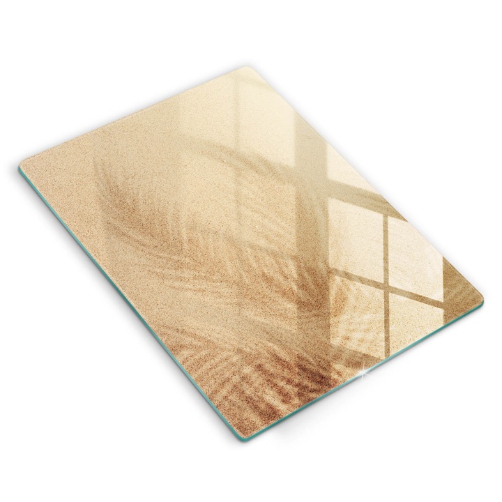 Dekoratív üveg, Wallfluent, Tengerparti homokos nyaralás, Bézs, 40x52 cm