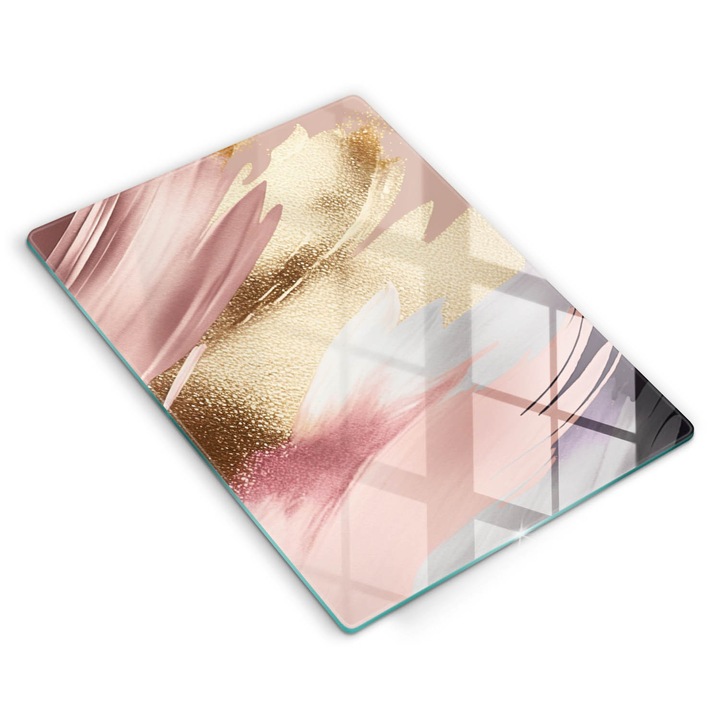 Dekoratív üveg, Wallfluent, Pasztell foltok, Rózsaszín, 40x52 cm