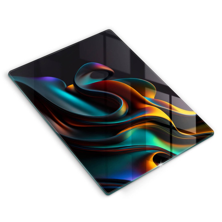 Dekoratív üveg, Wallfluent, Színes absztrakció, Sokszínű, 40x52 cm