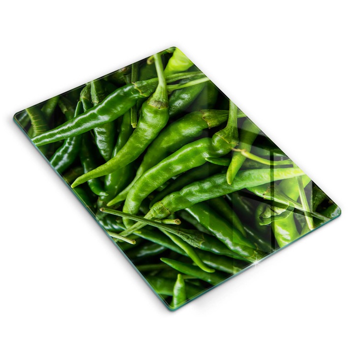 Dekoratív üveg, Wallfluent, Borsó hüvely, Zöld, 40x52 cm