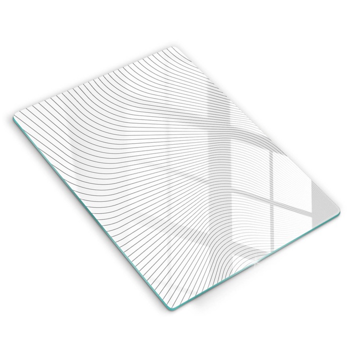 Dekoratív üveg, Wallfluent, Modern vonalak minta, Fehér, 40x52 cm