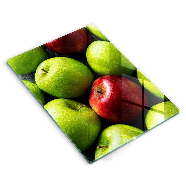 Dekoratív üveg, Wallfluent, Lédús alma, Zöld, 40x52 cm