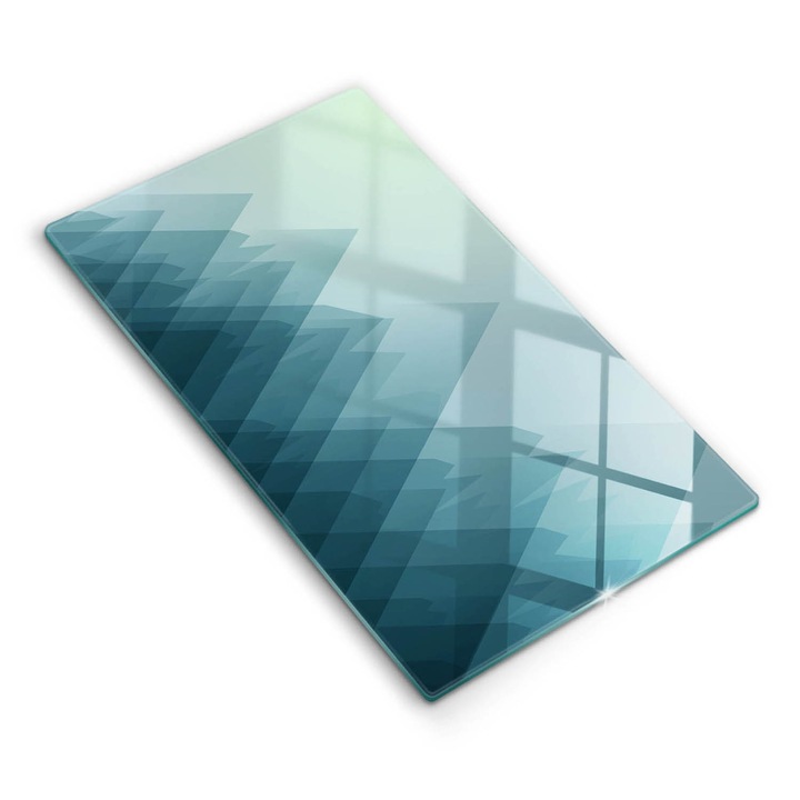 Dekoratív üveg, Wallfluent, Absztrakt hegyek, Kék, 30x52 cm