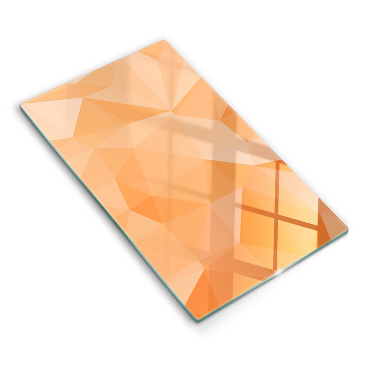 Dekoratív üveg, Wallfluent, Geometriai háttér, Narancssárga, 30x52 cm