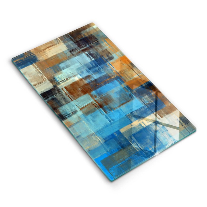 Dekoratív üveg, Wallfluent, Festett háttér, Kék, 30x52 cm