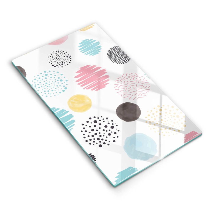 Dekoratív üveg, Wallfluent, Festett formák, Sokszínű, 30x52 cm