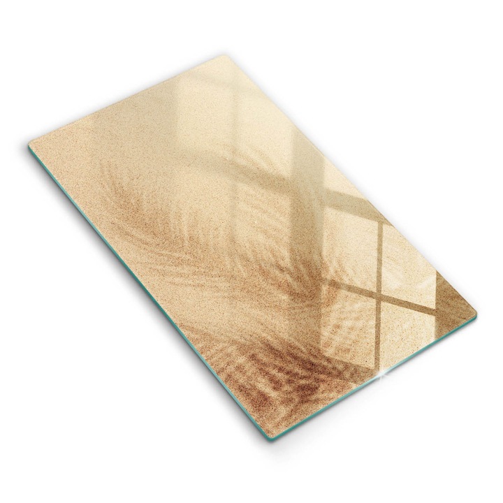 Dekoratív üveg, Wallfluent, Tengerparti homokos nyaralás, Bézs, 30x52 cm