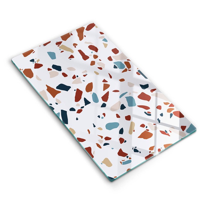 Placa sticla securizata, Wallfluent, protectie perete/plita/blat bucatarie, 30x52 cm, Piatra decorativa, Albastru, 010010530050000274826