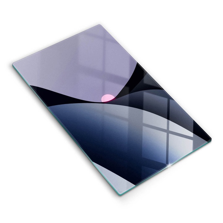 Dekoratív üveg, Wallfluent, Absztrakt formák, Lila, 30x52 cm