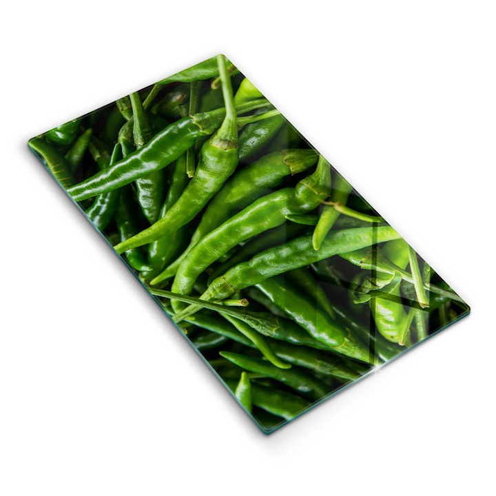 Dekoratív üveg, Wallfluent, Borsó hüvely, Zöld, 30x52 cm