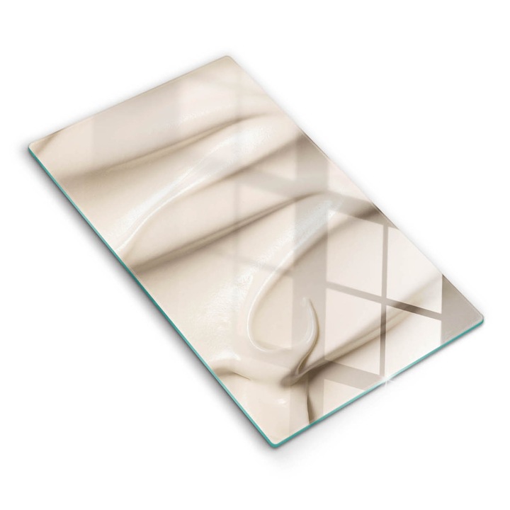 Dekoratív üveg, Wallfluent, Krémes fagylalt, Bézs, 30x52 cm