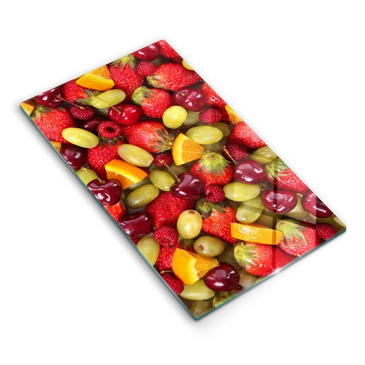 Dekoratív üveg, Wallfluent, Nyári gyümölcsök, Sokszínű, 30x52 cm
