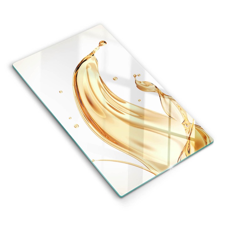 Dekoratív üveg, Wallfluent, olivaolaj, Sárga, 30x52 cm