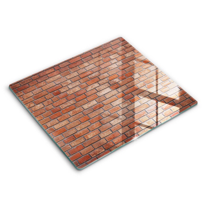 Üveg vágódeszka, Wallfluent, Téglafal, 60x52 cm, Piros