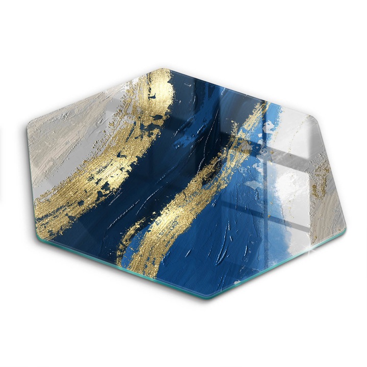 Üveg vágódeszka, Wallfluent, Arany textúra, h40 cm, Aranyszín