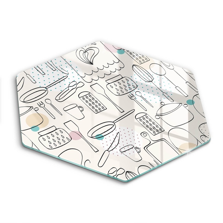 Üveg vágódeszka, Wallfluent, Konyhai kiegészítők, h40 cm, Fehér
