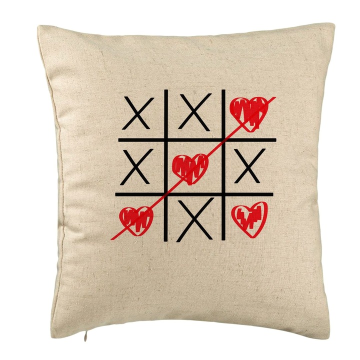 Dekoratív párnamodell Valentin-nap 7, 40x40 cm, Bézs, Levehető huzat, Fújtató