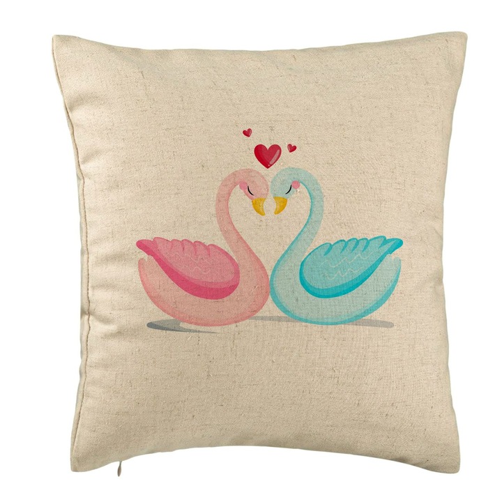 Dekoratív párnamodell Valentin-nap 9, 40x40 cm, Bézs, Levehető huzat, Fújtató