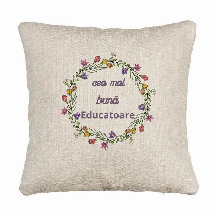 Kanapé dekoratív párna szöveggel pedagógusoknak 1, 40x40 cm, Levehető huzat, Fújtató