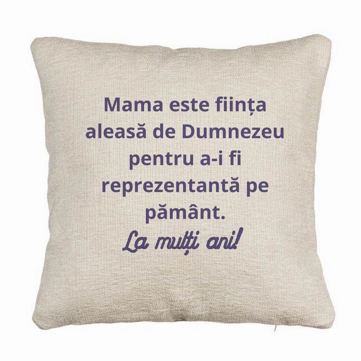Kanapé dekoratív párna üzenettel anyának - Boldog születésnapot, 40x40 cm, levehető huzat, fújtató