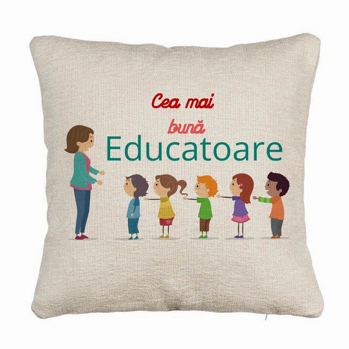 Kanapé dekoratív párna szöveggel pedagógusoknak 2, 40x40 cm, Levehető huzat, Fújtató