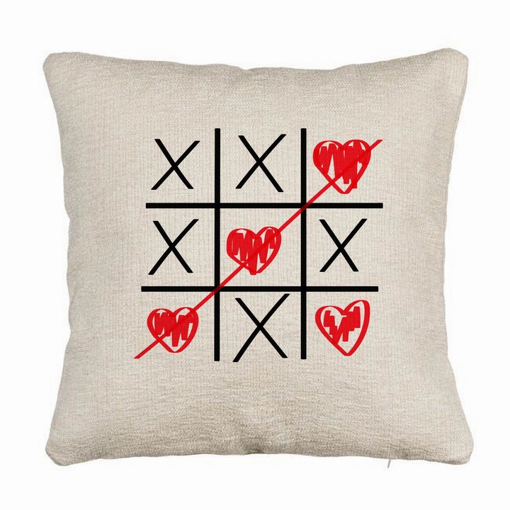 Kanapé dekoratív párna Valentin napi modell 7, 40x40 cm, Levehető huzat, Fújtató