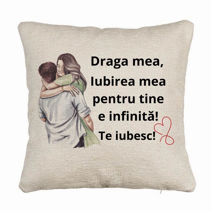 Kanapé dekoratív párnaszerető ajándék 5-ös üzenettel, 40x40 cm, levehető huzat, fújtató