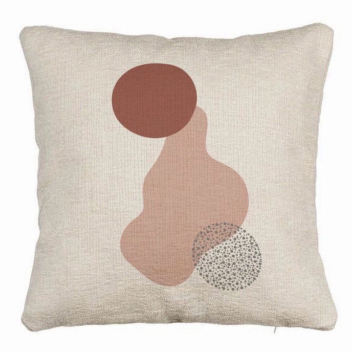 Absztrakt kanapé dekoratív párna, 40x40 cm, levehető huzat, fújtató