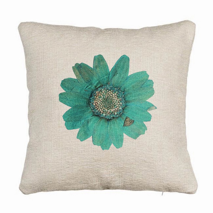 Kanapé dekoratív párna virágos motívumokkal 2, 40x40 cm, Levehető huzat, Fújtató