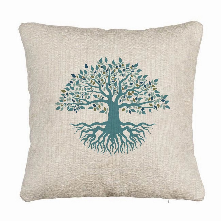 Életfa kanapé díszpárna, 40x40 cm, levehető huzat, Bellows